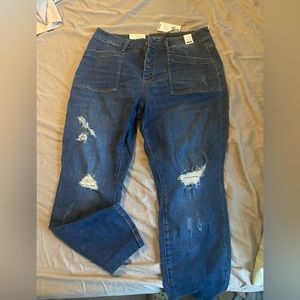 Size 18 Button Fly Cargo Pocket Skinny Judy Blues